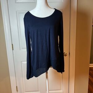 Kate & Mallory Women's Size Small Blue Asymmetrical Long Sleeve Tunic